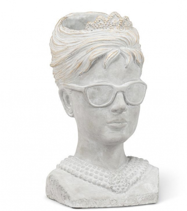 Small Woman in Sunglasses Planter