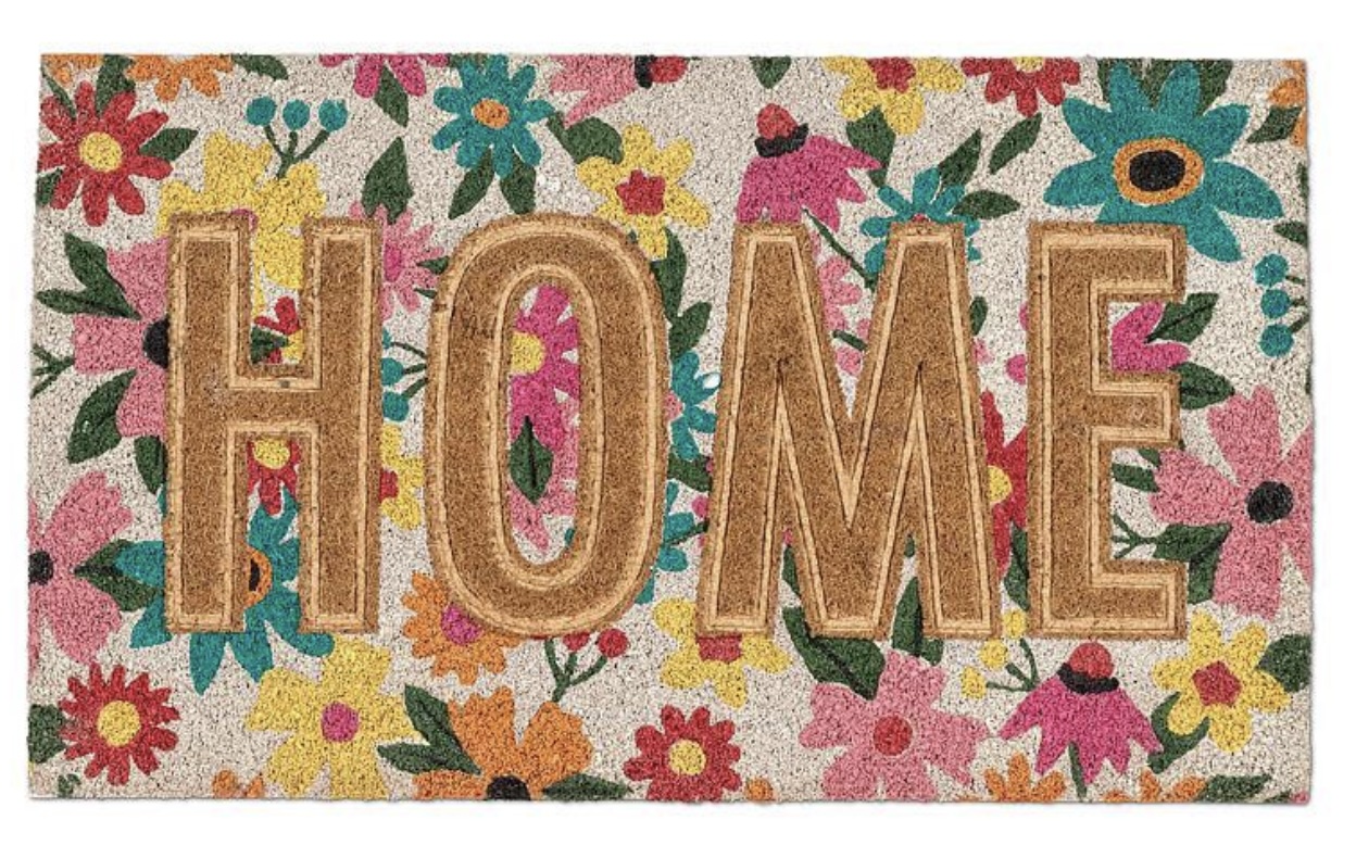 Floral Pressed HOME Doormat