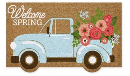 Spring Truck with Flowers Doormat