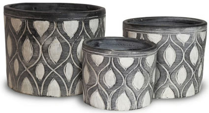 Hand-Crafted Thai Cylinder Pot in Mid-Mod Pod Black - Small