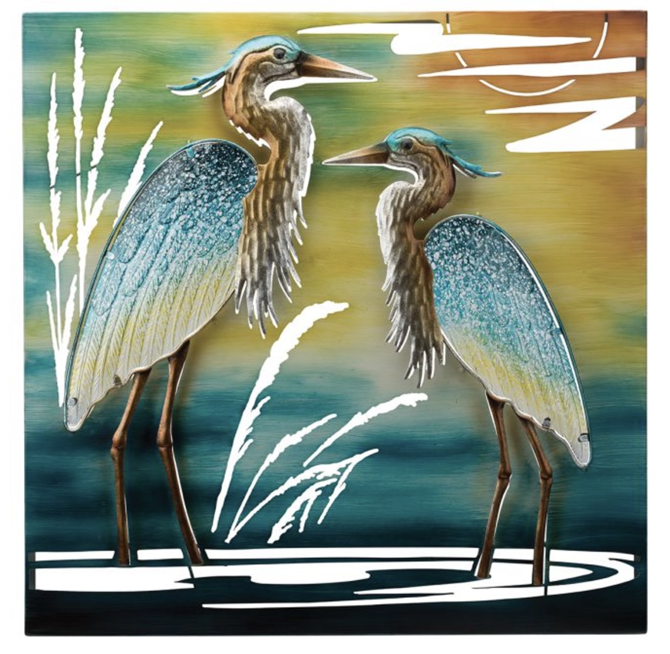 Double Heron Wall Decor