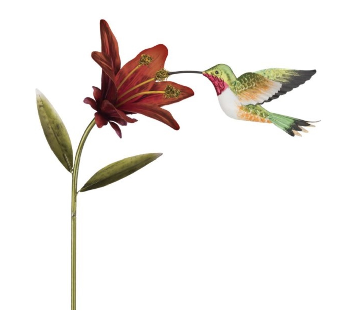 Ruby Throated Hummingbird Flower Stake