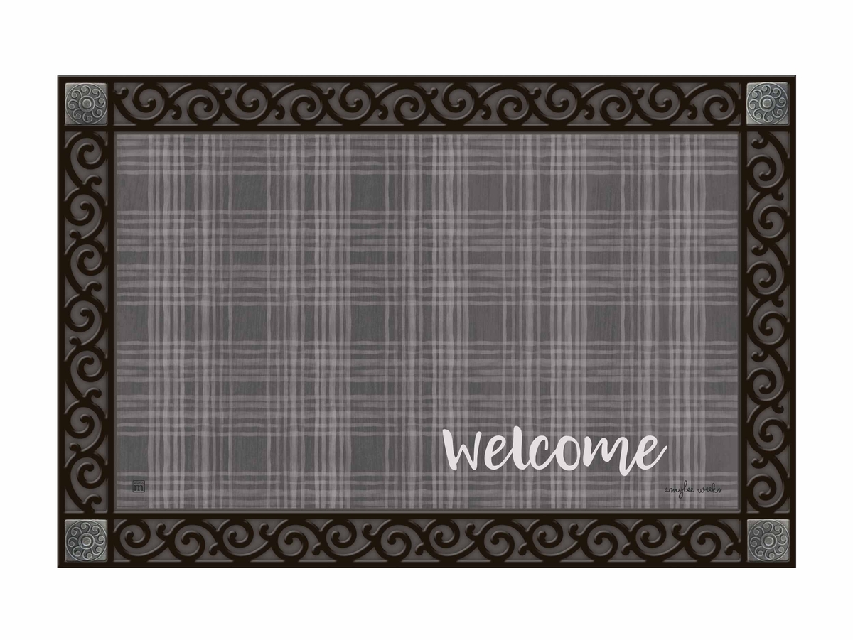 DOORMAT, NARROW PLAID