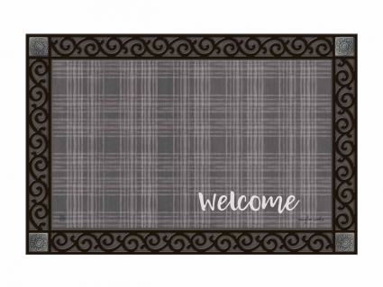 DOORMAT, NARROW PLAID