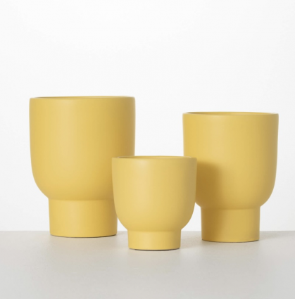Matte Yellow Goblet Planter