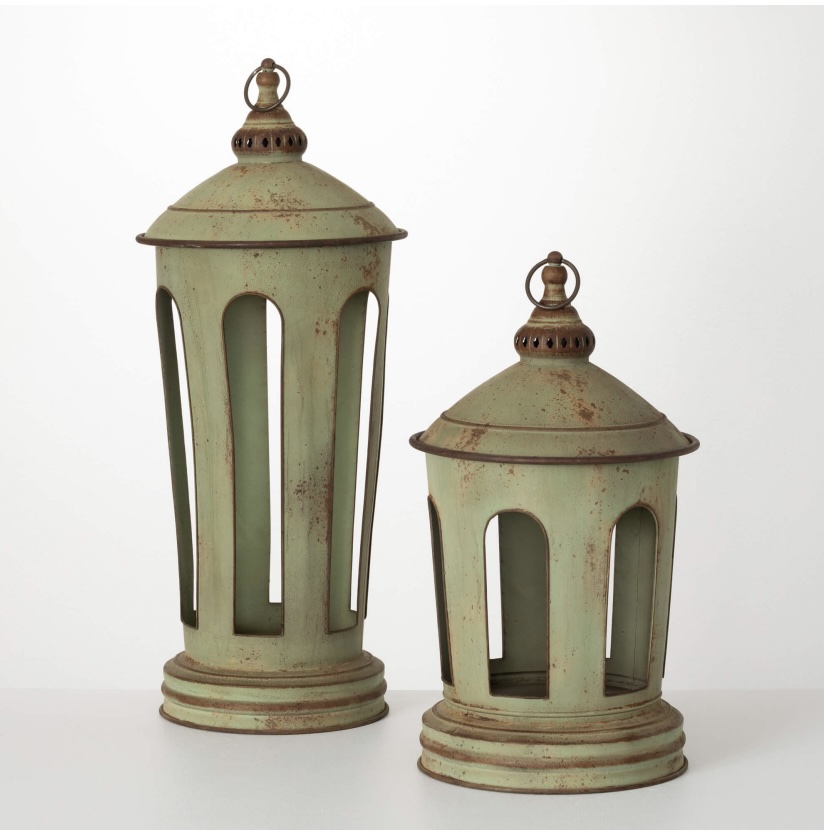 Patinated Gazebo Lantern 21.25"H