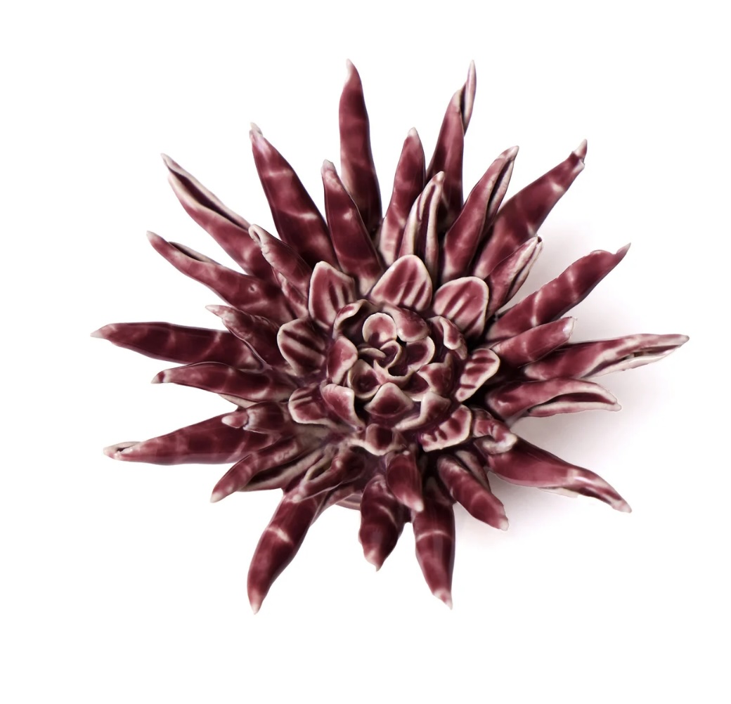 Purple Ceramic Flower Wall Art Flower 