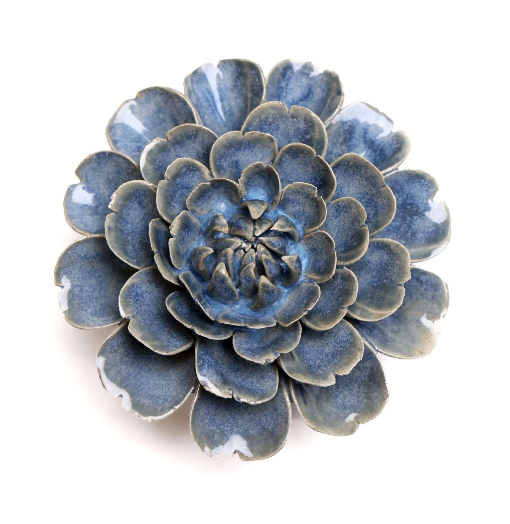 Blue Medium Ceramic Flower