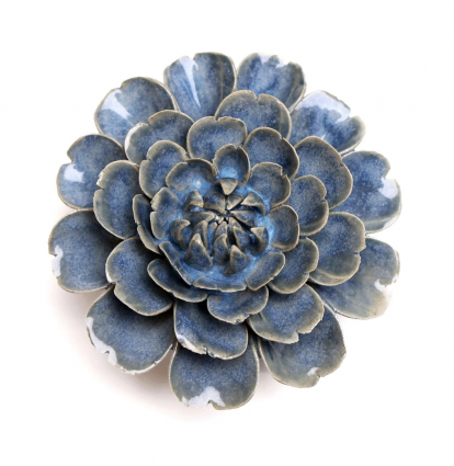 Blue Medium Ceramic Flower Wall Art