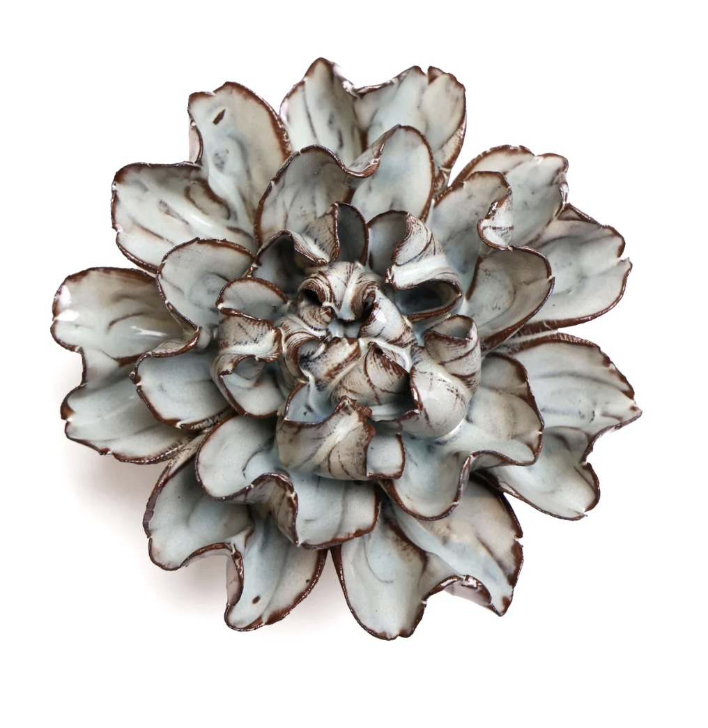 Chocolate Mint Medium Ceramic Flower