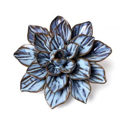 Blue Small Ceramic Flower Wall Art