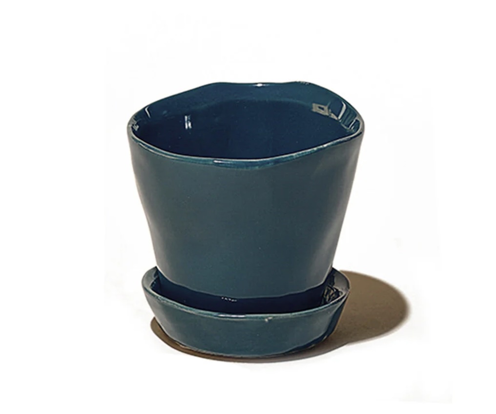 Spruce Tika Ceramic Pot & Saucer Set With Drainage