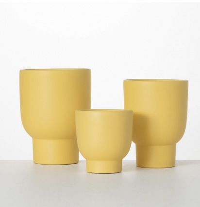 Matte Yellow Goblet Planter