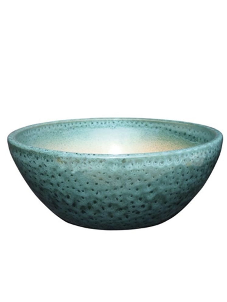 Aqua Green Leo Bowl Planter 10"