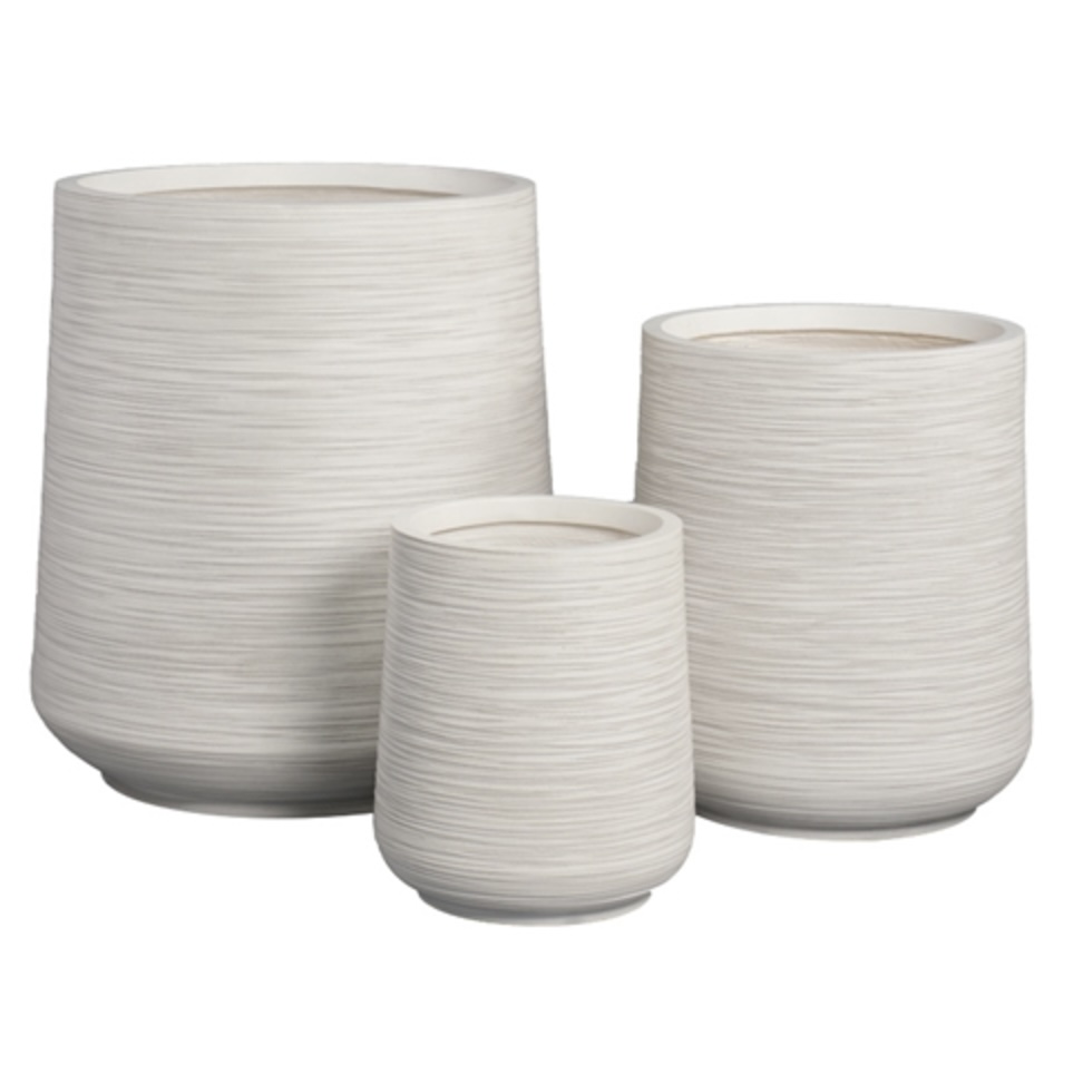 Rune Rattan Fiberclay Pots with Drain Hole 14.6"