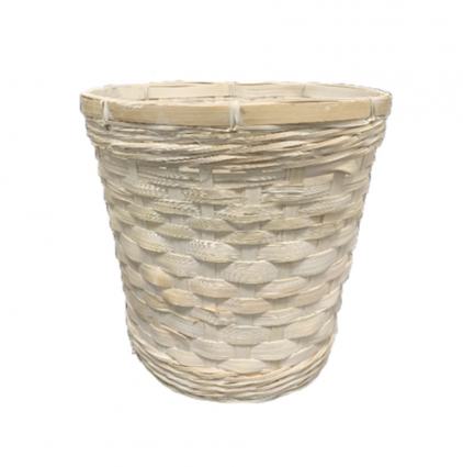 Rattan Whitewash Pot Cover 16.1"