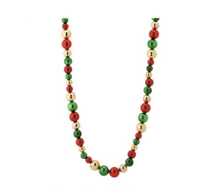 Shiny Red, Green, and Gold Mixed Ball Garland