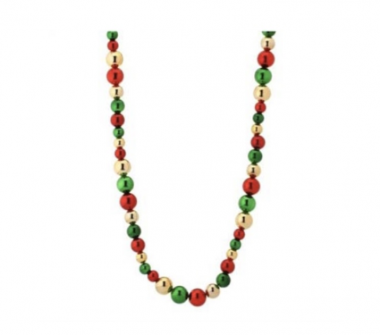 Shiny Red, Green, and Gold Mixed Ball Garland