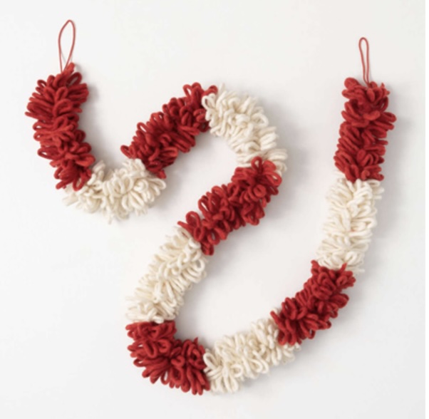 Red & White Pom Pom Garland