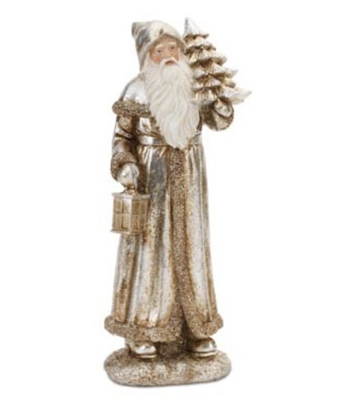 Gold & Silver Santa Figurine