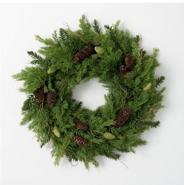 Cedar and Hemlock Wreath - 22"