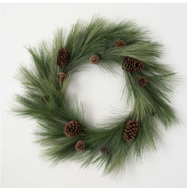 Green Pine Wreath - 28"