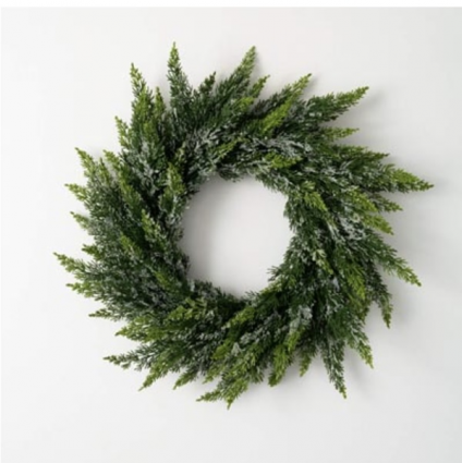 Frosted Cedar Wreath - 23"