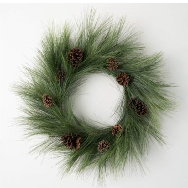 Long Pine and Pinecone Wreath - 24"