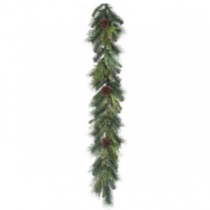 Mixed Pine Garland with Pine Cones, 5'