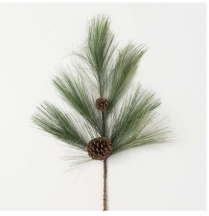 Long Green Pine with Pine Cones Spray