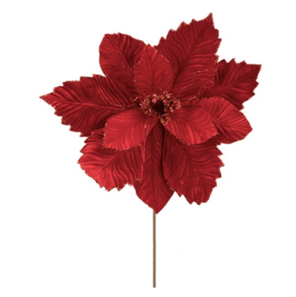 Red Velvet Poinsettia Stem