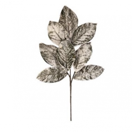 Frosted Magnolia Leaf Spray