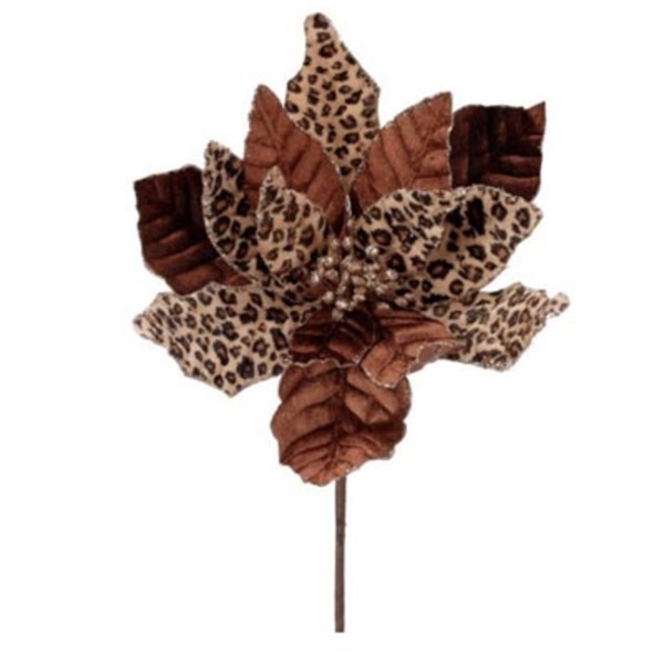 Velvet Cheetah Poinsettia Stem