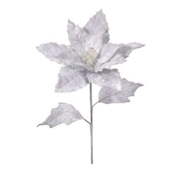 Velvet Poinsettia with Snow