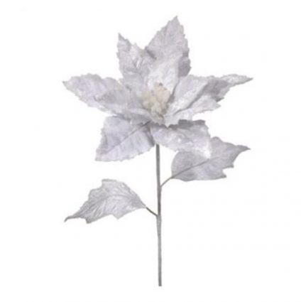 Velvet Poinsettia with Snow
