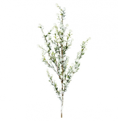 White Snowy Boxwood Berry Spray