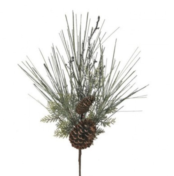 Frosted Pine Spray with Iced Cone