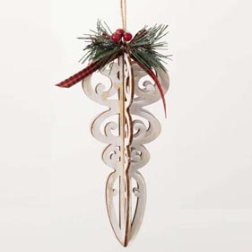 Wood Finial Ornament 7.5"