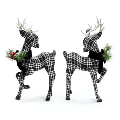 Black & White Plaid Deer