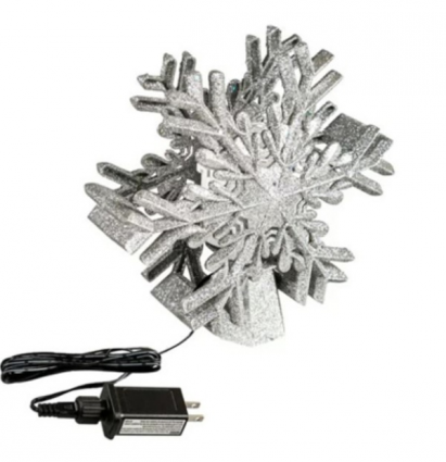 LED Silver Snowflake Tree Topper