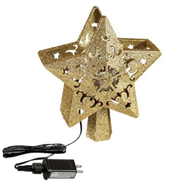 LED Gold Star Tree Topper