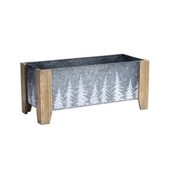  Embossed Tree Metal Planter (Large)