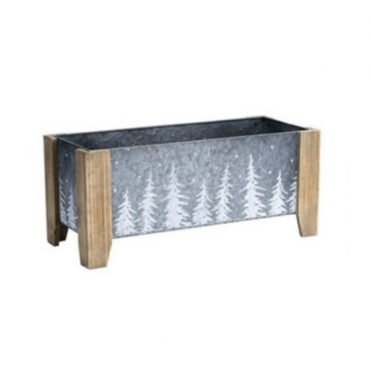  Embossed Tree Metal Planter (Large)