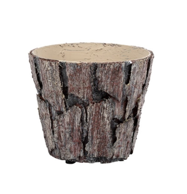 Plastic Wood Bark Pot Cover