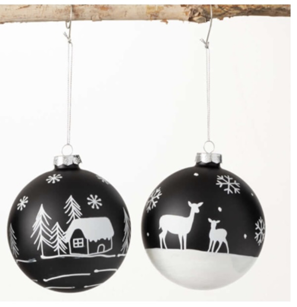 White Silhouettes on Black Ornaments