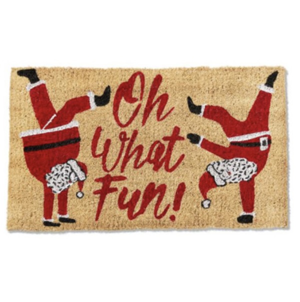 Oh What Fun Santa Door Mat