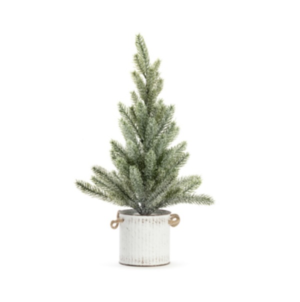 Frosted Christmas Tree in a White Pot. 18"