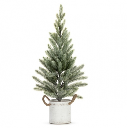 Frosted Christmas Tree in a White Pot. 24"