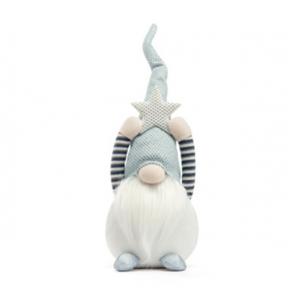 Light Blue Gnome Holding A Star Above its Head