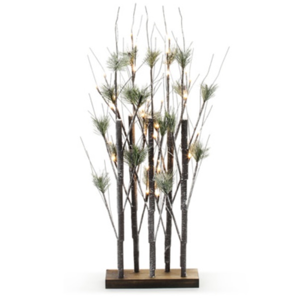 Pine Trees with Lights on Base